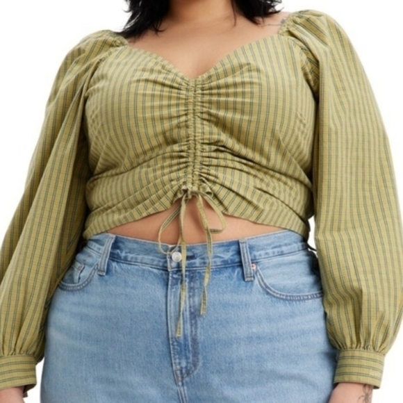 Levi's Tops - NWOT Levi's plaid peasant Bohemian blouse. Size 2X